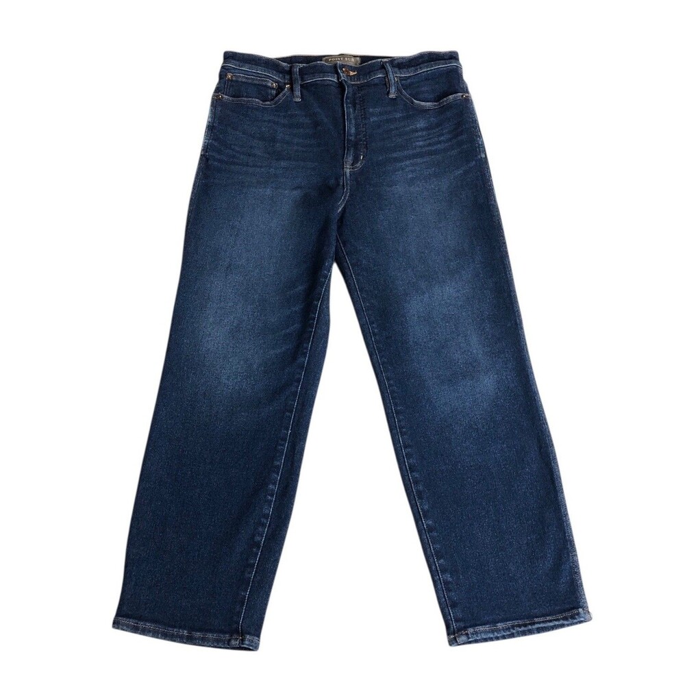 J Crew Point Sur Shoreditch Jeans Womens 32 Blue Denim Straight Leg High Rise